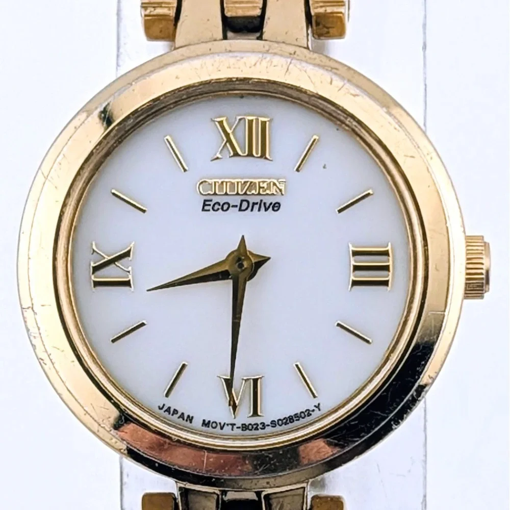 Citizen Eco-Drive B023-S015481 Women's Watch Gold Tone Sunburst New Capacitor